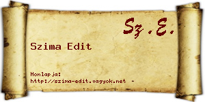 Szima Edit névjegykártya
